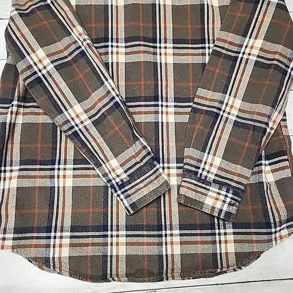 Carhartt Loose Fit Heavyweight Flannel Shirt Mens L Brown Plaid Long Sleeve - Picture 11 of 11